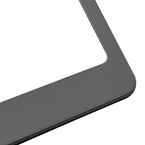 T304 Stainless Steel License Plate Frame – 8K Mirror Polish Finish, Rust-Resistant, Slim Design, Universal Fit, Includes Screw Caps, Washers & Stainless Steel Screws (Matte Black) - color: Matte Black