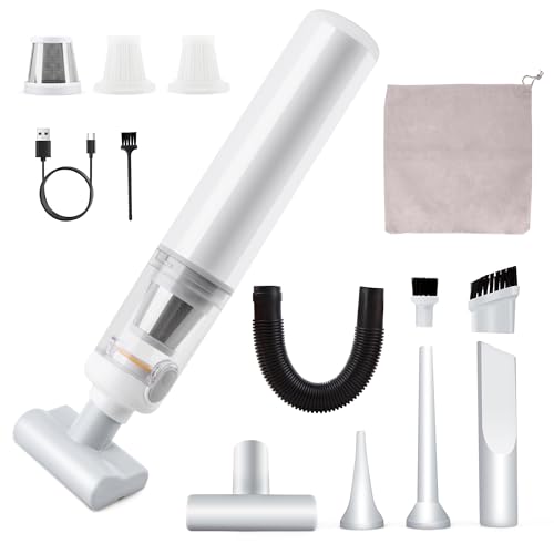 ULTREMA Car Vacuum Portable Cordless, 20000Pa Mini Vacuum Cleaner, 4-in-1 Compact Auto Duster & Air Pump with Type-C Fast Charge, 15 Attachments for Keyboard, Desk and Pet Hair