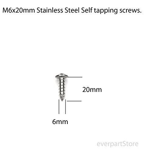 LFPartS Stainless Steel Screws Fasteners for License Plates, Frames, and Covers on Domestic Cars, Trucks, Vans, SUVs - Rustproof, Self Tapping Mounting Bolts Screws + Chrome Caps