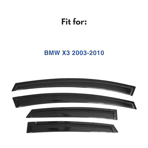 IG Window Visors Fit for 2003-2010 BMW X3, Out-Channel Rain Guards Vent Wind Deflectors 4PC, Car Accessories for 03-10 BMW X3 - size: 2003-2010 X3