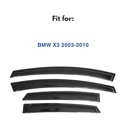 IG Window Visors Fit for 2003-2010 BMW X3, Out-Channel Rain Guards Vent Wind Deflectors 4PC, Car Accessories for 03-10 BMW X3 - size: 2003-2010 X3