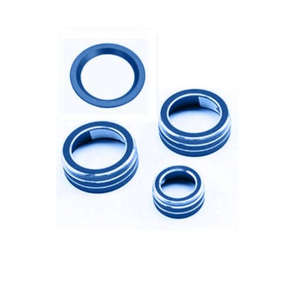 4pcs Aluminum Interior Console Trim Compatible with Honda CRV CR-V 2017 2018 2019 2020 2021 AC Air Conditioning Knob Start Stop Button Navigation Volume Knob Cover Trim (4Pcs Blue) - color: Blue
