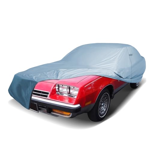 iCarCover Fits [1964-1972 Buick Skylark] Premium Custom Car Cover Waterproof All Weather Resistant Outdoor Indoor Sun Snow Storm UV Protection Form-Fit Padded Cover with Straps - color: Sky Gray, size: 8. Buick Skylark 1964-1972