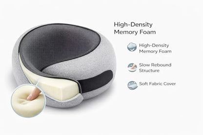 Neck Pillow, Memory Foam Travel Neck Pillow, All-Around Comfort & Reliable Support for Night Flights, Plane, Car and Home, Thoughtful Travel Gift