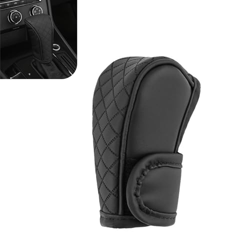 1 PC Gear Shift Knob Cover, Anti-Slip Leather Shifting Knob Cover, Soft Gear Handle Stick Protector, Universal Interior Decoration Accessories for Cars, Trucks, SUVs (Black) - color: Black