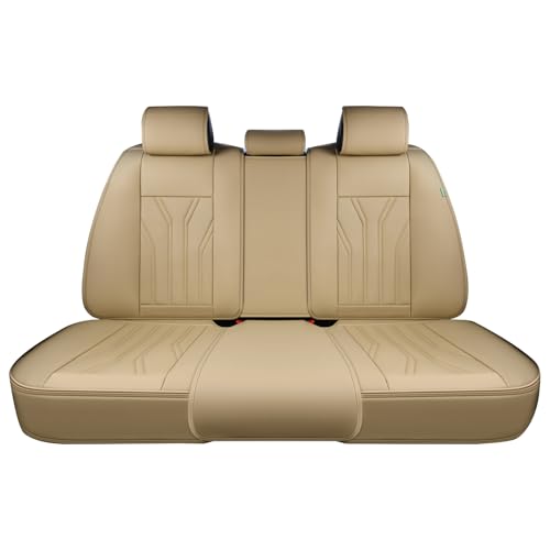FLORICH Rear Seat Covers Leather Car Seat Covers Waterproof Back Seat Cover Automotive Seat Covers Universal Seat Cushion Protector for Most Cars Trucks SUV-Beige - color: Beige, size: Rear Seat Cover