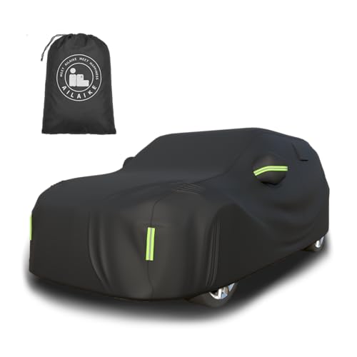 Car Cover Waterproof All Weather 10 Layers SUV Car Cover Universal 210T Heavy Duty Fit for Toyota RAV4,Honda CRV,Tesla Model Y,Chevrolet Equinox,Nissan Rogue etc.(Black,Fits SUVs up to 190") - color: Black, size: Fits SUVs up to 190"