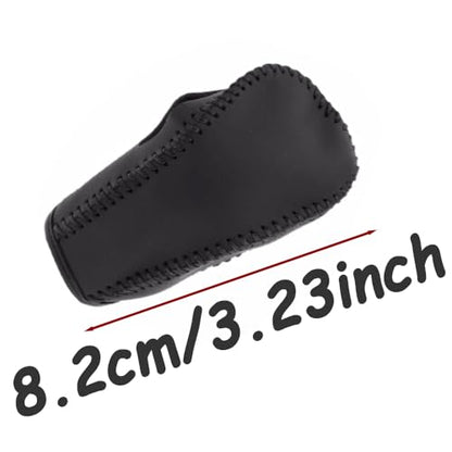 Riloer Gear Shift Knob Cover, Leather Shift Lever Cover, Compatible with New Buick 2015-2020, Compatible with Buick Envision 2014-2021, 1 Set (Black Thread) - color: Black Thread