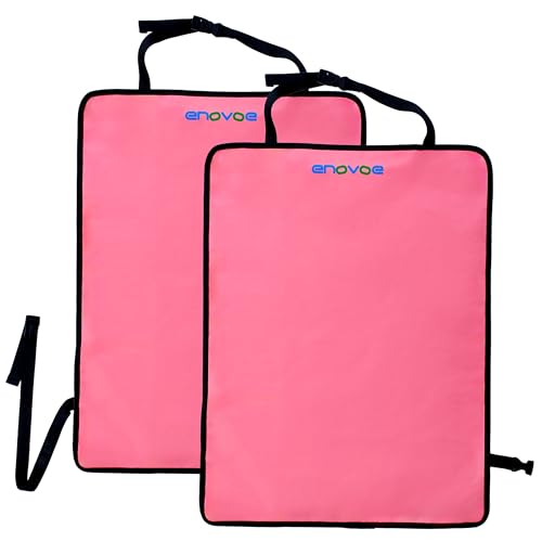 Enovoe Kick Mats - Set of 2 - Back of Seat Protector for Kids Feet - Car Seat Back Protector - Shields from Dirt and Scuffs - Durable Material - 16.8x32.8inch - Pink - Kick Mats Back Seat Protector - color: Pink, size: 2-Pack