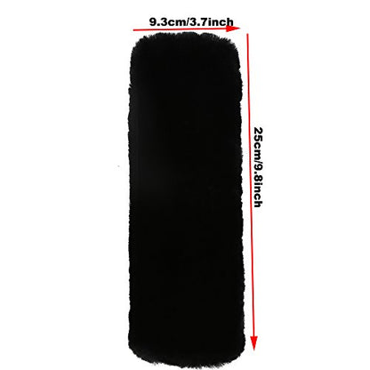 U&M [Pack of 2 pcs High-Density Wool Auto Seat Belt Cover for Adult Youth Kid Toddlers -Soft Warm Car, Truck, SUV, Camera Backpack Strap Shoulder Pad (Black) - color: Black
