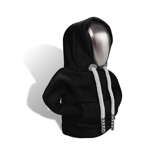 Gear Shift Hoodie, Gear Shift Cover, Fashionable Hoodie Automotive Gear Shift Knob Protector, Car Accessories Mini Sweater Gear Shift Knob Cover for Car Gear Shift Levers (Black) - color: Black