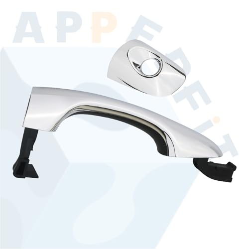 APPERFiT Exterior Door Handle w/Lock Cover End Cap for Front Door Left Driver Side Chrome Compatible with Kia Sorento 2016 2017 2018 2019 2020 Replaces 82651-C5010 82652-C5010 - size: FL