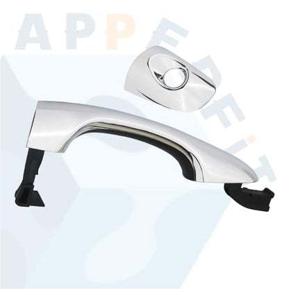 APPERFiT Exterior Door Handle w/Lock Cover End Cap for Front Door Left Driver Side Chrome Compatible with Kia Sorento 2016 2017 2018 2019 2020 Replaces 82651-C5010 82652-C5010 - size: FL