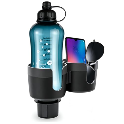 Cup Holder Expander for Car, 2 in 1 Cup Holder Phone Mount with Adjustable Base, Car Cupholder for Yeti Hydro Flasks 16-40oz Cup, 32/40 oz Large Bottles Drink Mugs,Big Cup-Large