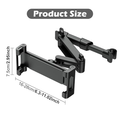 Car Headrest Tablet Holder,Headrest Mount Car Tablets Holder Truck 360 Degree Rotation Adjustable Extendable,Tablet Bracket for Auto,Fits All 5.51-10.24'' Screen Devices