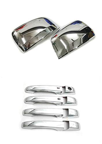 Chrome Durable ABS Door Handle Cover and Door Side Mirror Cover Trim Kit for 2011-2016 Jeep Grand Cherokee / 2011-2016 Dodge Durango