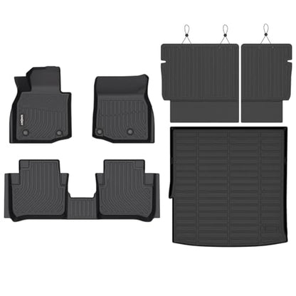 GINOWY- Floor Mats & Cargo Liner for Mazda CX50 Hybrid 2025 2026, TPE All Weather Mats Floor Liners CX-50 2025 Waterproof Non-Slip Trunk Mat CX50 Automotive Accessories Mats Black - style: 35) for Mazda CX50 Hybrid 2025-2026 Full Set