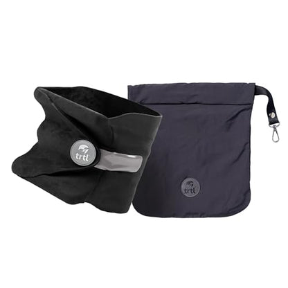 trtl Pillow - Scientifically Proven, Super Soft Neck Support Travel Pillow for Airplanes - Lightweight and Machine Washable - Ergonomic Design for Traveling on Flights, Cars, and Trains - Black - color: Black