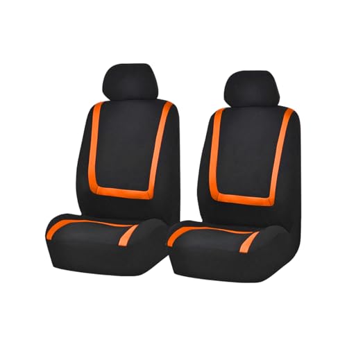 Zpana Front Car Seat Covers, Split Non-Slip Vehicle Front Seat Protector, Durable Comfortable Automotive Interior Chair Protective Cover, Universal for SUV Automobile Truck (Black/Orange) - color: Black/Orange, size: Front Seat
