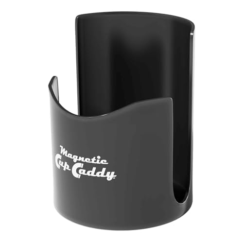 Master Magnetics Magnetic Cup Holder - Caddy for Bottles, Glasses, and Cans - Fits on Fridge, Lawnmower, Forklift, Cart, or Ladder - Heavy-Duty Magnet - color: Black, size: 1 Count