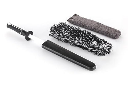 Detail Factory - Wheel Brush Kit with Interchangeable Microfiber Covers - Ultra-Soft Cleaning, Washing and Detailing Wheels, Tires, and Rims - Black Ice - color: Black Ice
