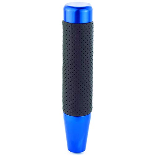 7" Long Weighted Gear Shifter Knob Leather Covered Alloy Car Stick Shift Lever Handle Fit Most Manual Vehicles, Blue - color: Blue