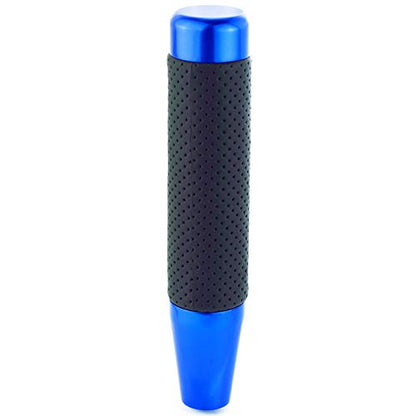 7" Long Weighted Gear Shifter Knob Leather Covered Alloy Car Stick Shift Lever Handle Fit Most Manual Vehicles, Blue - color: Blue