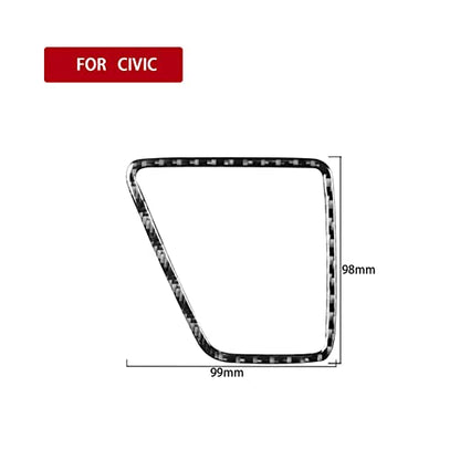 Real Carbon Fiber Central Air Vent Outlet Frame Cover Interior Trim Sticker Accessories Cover Compatible with Honda Civic 9 Coupe/Sedan 2013 2014 2015 Black - color: Central Air Vent Outlet Frame