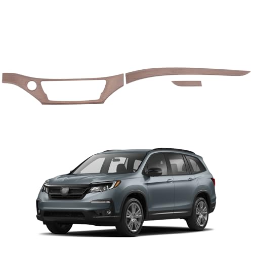 Dashboard Panel Cover Trim for Honda Pilot 2016-2022/ Passport 2019-2025/ Ridgeline 2016-2020 Accessories, Center Console Panel Strip Trim, Center Console Upper Center Pillar Trim, ABS (Wood Grain) - color: Wood Grain