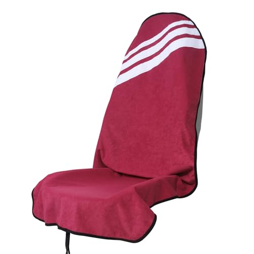 Waterproof Car Seat Cover Towel, Non-Slip Sweat Proof Seat Protector, Universal Fit for Cars, SUVs, Trucks, Jeep Post Workout/Gym/Beach Front Seat Cover, Washable, for Sweaty Athletes (Maroon/White) - color: MARO/W