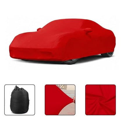 Fit Full Car Cover Dust-Proof Protection Compatible with Chevrolet Corvette C8 2020–2025, Indoor Breathable Car Cover for Dust-Proof, Underground Garage, Car Show(Red)