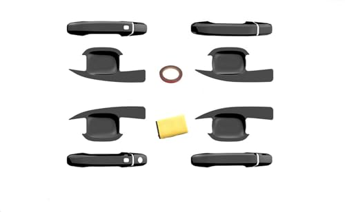 12 Pcs Exterior Door Handle Cover Front Rear Driver & Passenger Side and Door Bowl Compatible with 2019-2025 Chevy Silverado GMC Sierra 1500 20-25 2500 3500 (Matte Black) - color: Matte Black