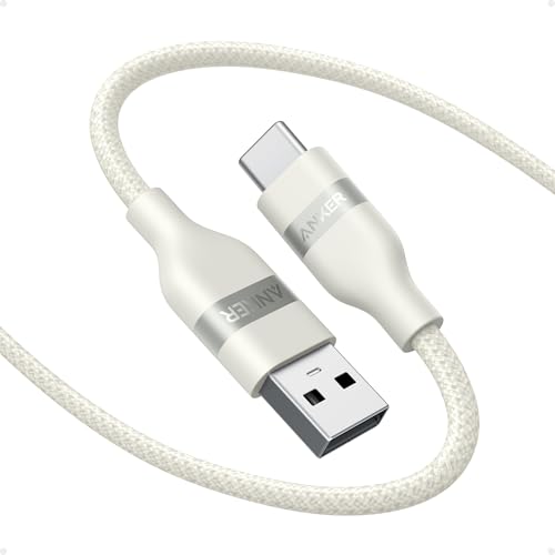 Anker Car Carplay Cable for iPhone 17 16 Pro Max Plus, Upcycled Braided USB A to USB C Car Charger Cord for Samsung Note20 and More(6FT,White) - color: White, size: 6ft