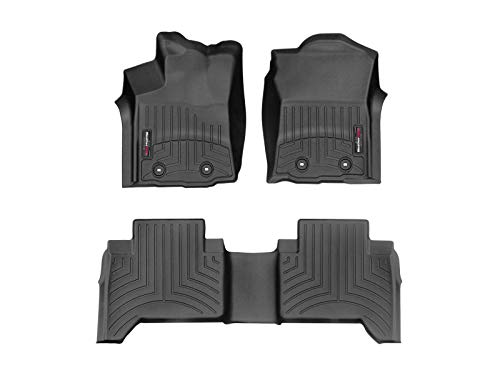WeatherTech Custom Fit FloorLiners for Toyota Tacoma - 1st & 2nd Row (4412991-448722), Black - color: Black