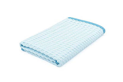 The Rag Company Dry Me A River, Professional Korean 70/30 Blend Microfiber Waffle-Weave Drying & Detailing Towels, Soft Suede Edges, 390 GSM, 16x16 Inches, Light Blue, 5-Pack - color: Light Blue, size: 16in x 16in