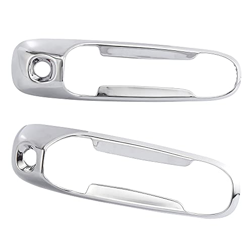 X AUTOHAUX 4pcs Chrome Plated ABS Exterior Side Door Handle Cover Trim for Dodge for Ram 1500 2500 3500 2002-2008 Silver Tone Outer Door Handle Cover Decoration