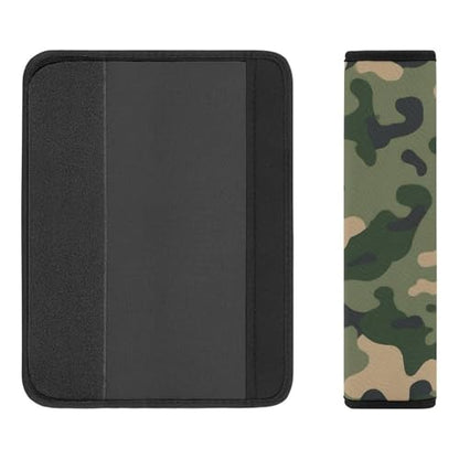 Fashion Car Seat Belt Covers Soft Cushion Pad Car Shoulder Strap Harness Pad Green Camouflage Army Camo - color: Color360