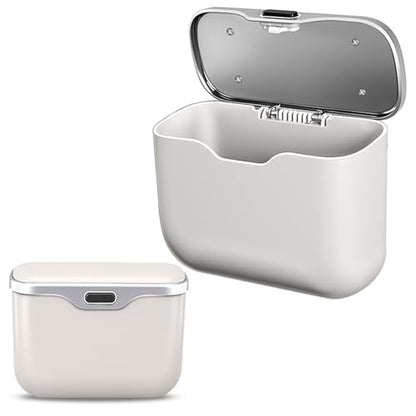 Car Trash Can with Lid, Leakproof Auto Garbage Bin, Waterproof Car Trash Bag Holder with PU Leather Top for Back of Seat/Door, Fit for SUVs, Sedans, Trucks Beige - color: Beuge