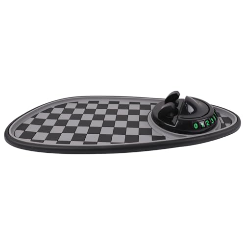 Multifunction Car Anti-Slip Mat Exclusive Phone Holder, Rotatable Car Phone Holder Dashboard Pad with Temporary Parking Number, Huge Capacity for Phones, Keys and Sunglasses (Black+Grey) - color: Black+Grey