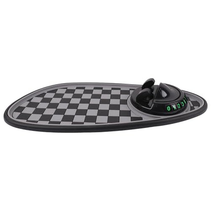 Multifunction Car Anti-Slip Mat Exclusive Phone Holder, Rotatable Car Phone Holder Dashboard Pad with Temporary Parking Number, Huge Capacity for Phones, Keys and Sunglasses (Black+Grey) - color: Black+Grey
