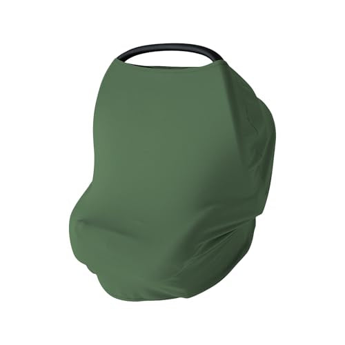 PurComfy Baby Car Seat Cover, Supersoft Bamboo Viscose Carseat Cover for Infant Boys & Girls, Breathable Multi-Use Breastfeeding Covers, Canopy for Carrier, Stroller, Shopping Cart & High Chair - color: Forest