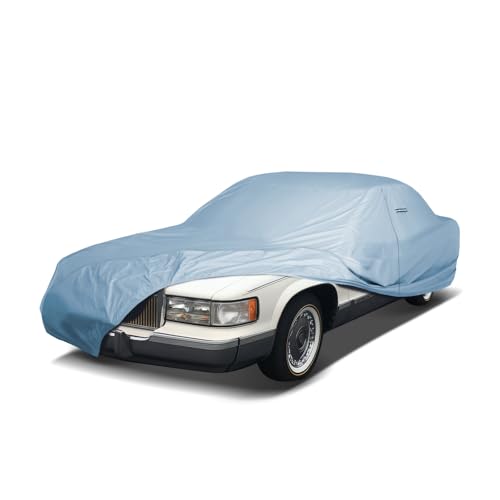 iCarCover Fits [1993-1996 Cadillac Fleetwood] Premium Custom Car Cover Waterproof All Weather Resistant Outdoor Indoor Sun Snow Storm UV Protection Form-Fit Padded Cover with Straps - color: Sky Gray, size: 10. Cadillac Fleetwood 1993-1996