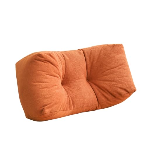 Back Pillow for Chair, Lumbar Support Pillow for Office Chair Lower Back Pain Relief Soft Cushion Car Bed Couch Sitting High Elasticity (Orange, 35cm*16cm*20cm) - color: Orange