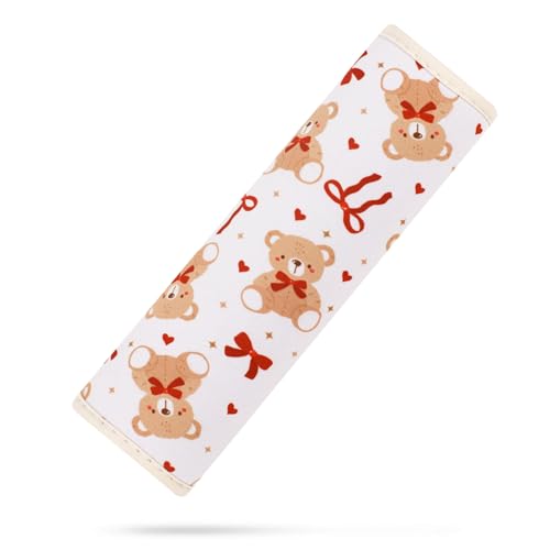 YR Seat Belt Cover for Kids, Soft Comfort Seat Belt Cushion for Children, Cute Cartoon Pattern Car Seat Belt Pads Cover for Girls and Boys, 1 Pack (Cute Bear) - color: Cute Bear