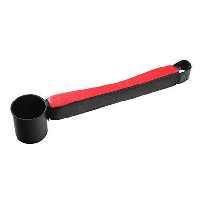 Supin 2 Prices Car Seat Gap Filler Pad PU Leather Console Side Pocket Organizer and one Cup for Cellphone Wallet Coin Key (Black+Red) - color: Black+Red