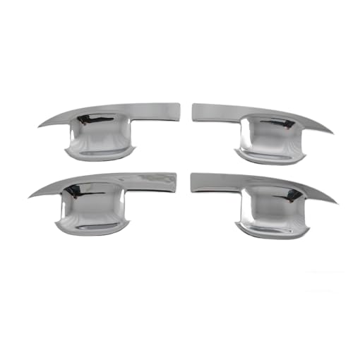 4Pcs Exterior Door Bowl Front Rear Driver & Passenger Side Compatible with 2019-2025 Chevy Silverado GMC Sierra 1500 20-25 2500 3500 (Chrome Door Bowl) - color: Chrome Door Bowl