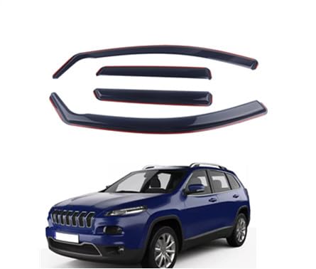 in-Channel Rain Guards 4-Piece Compatible with 2014-2023 Jeep Cherokee Window Visors Side Window Deflectors Shield Shade - size: 2014-2023 Jeep Cherokee