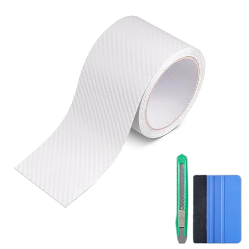 Lypumso Carbon Fiber Vinyl Tape with Tools Kits, Chrome Delete Vinyl Wrap for Blackout Car Door Edge Guard Door Sill Window Trim Protector (3D Clear, 3in x 30ft) - color: Clear, size: 3in x 30ft