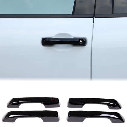 Aunginsy Exterior Door Handle Trim Cover Compatible with Toyota Tundra/Sequoia 2022 2023 2024 2025 2026 Car Outside Front Rear Door Grab Handle Panel Decorative Cover Protector Shell ABS Accessories - color: Gloss Black