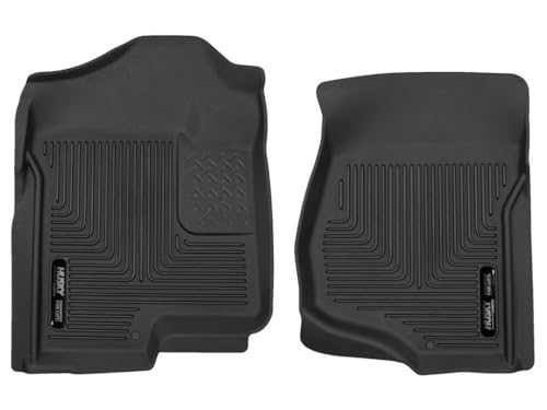 Husky Liners Weatherbeater Floor Mats | Fits Various 2007-2014 Cadillac Escalade & ESV, GMC Yukon, Chevrolet Suburban 1500, Tahoe, Silverado/Sierra (See Description) | Front Row, 2-pc Black - 18201 - size: Front Row